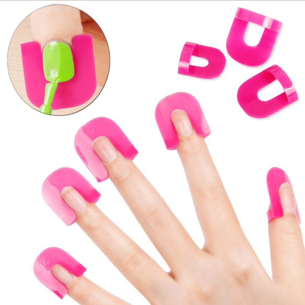 26pcs/set 10 Sizes G Curve Shape Nail Protector Lacquer Finger Shield Liquid Proof French Stickers Manicure Nail Clip