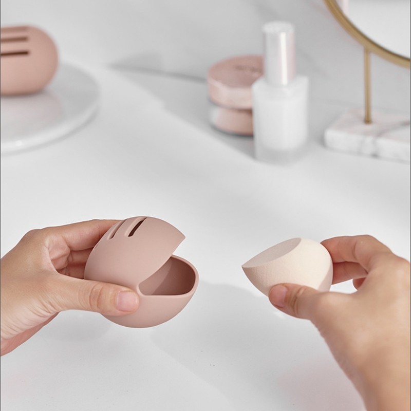 Makeup Sponge Holder Eco-friendly Silicone Double Side Hollow Beauty Make Up Blender Travel Gift for Woman Girls