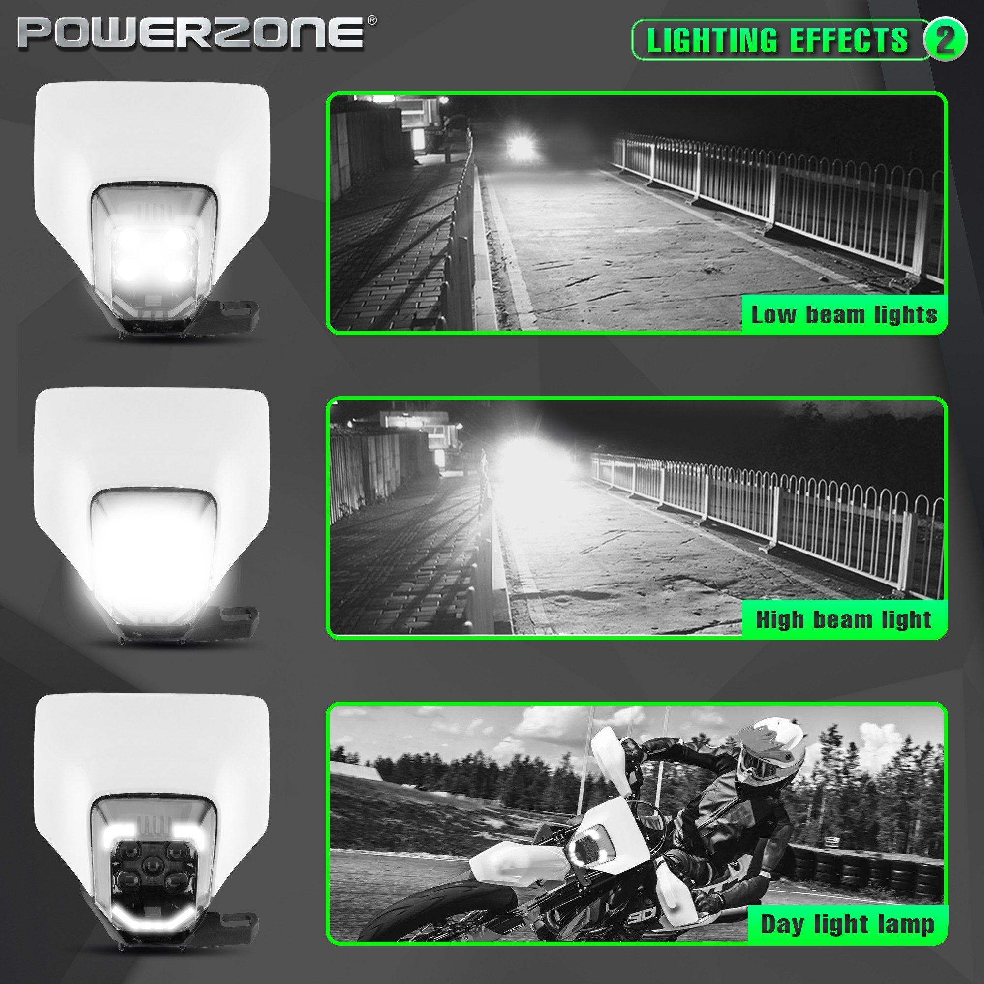 POWERZONE New Motorcycle 2021 Headlight Headlamp Head Lamp Light For Husqvarna FE250 FE350 FE450 2020 2021 2022 LED Headlight