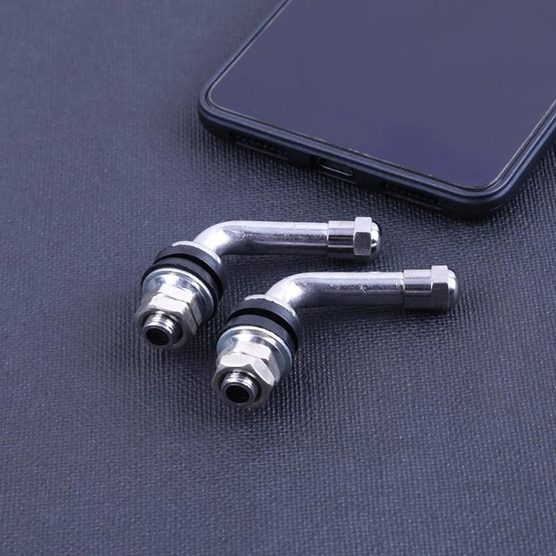 4pcs 90 degree angle bolt in tubeless chrome plated metal tire valve