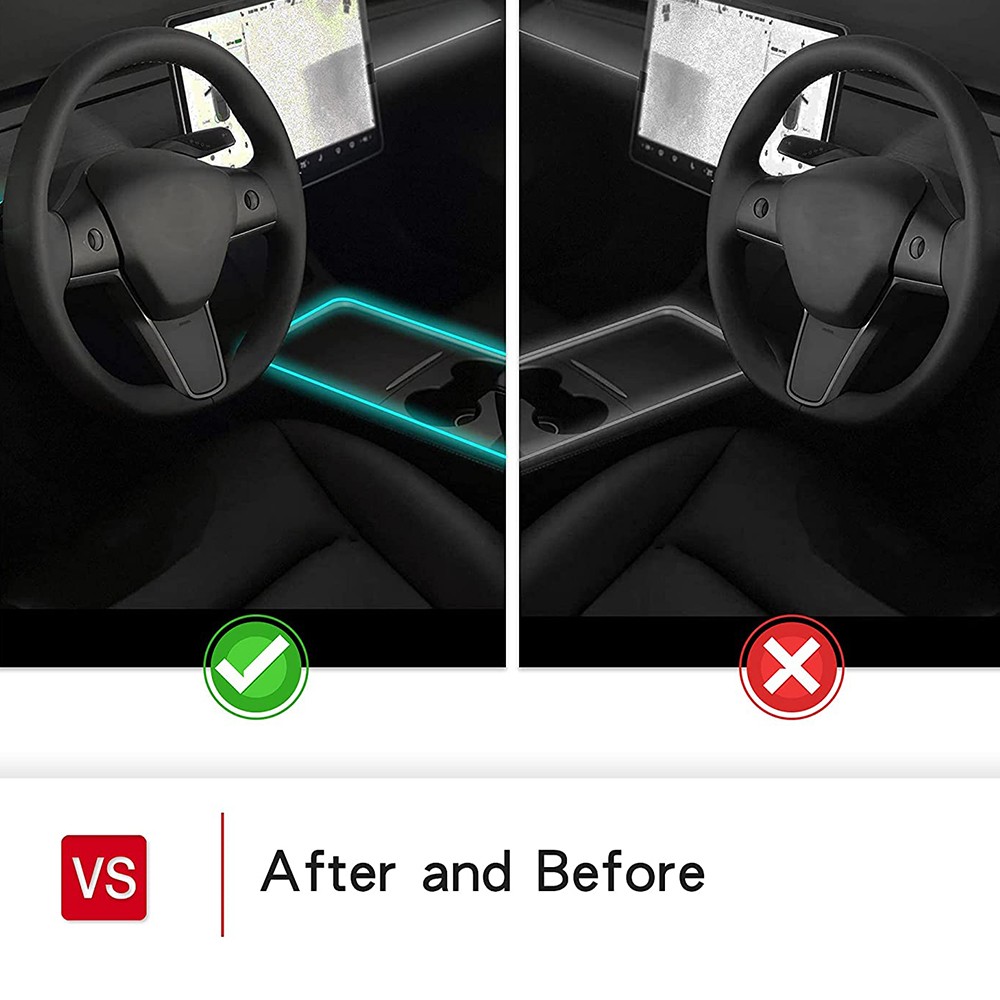 New 2021 Tesla Model 3 Y Interior Neon Lights Car Center Console Dashboard Light Ambient Light APP Control LED Strip Lights