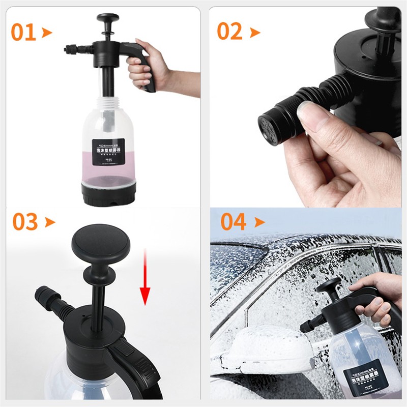 2L Foam Car Watering Washing Tool Car Washing Sprayer Foam Nozzle Garden Water Bottle Auto Spary Watering Can Car Cleaning Tools