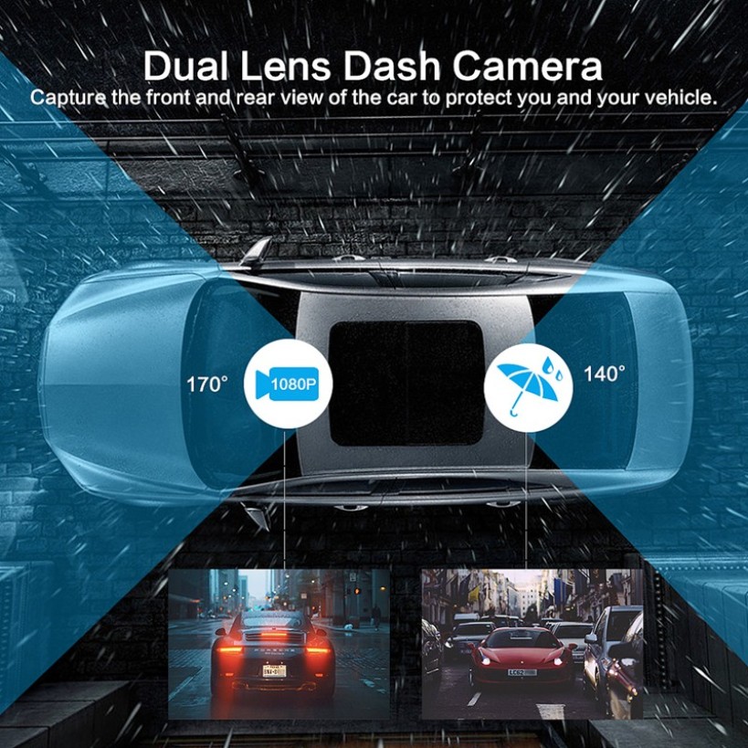 4 Inch Car Avto DVR Dash Cam HD 1080P Video Recorder With Dvr Rear View Camera 2 In 1 Recording Night Vision G-Sensor Dashcam