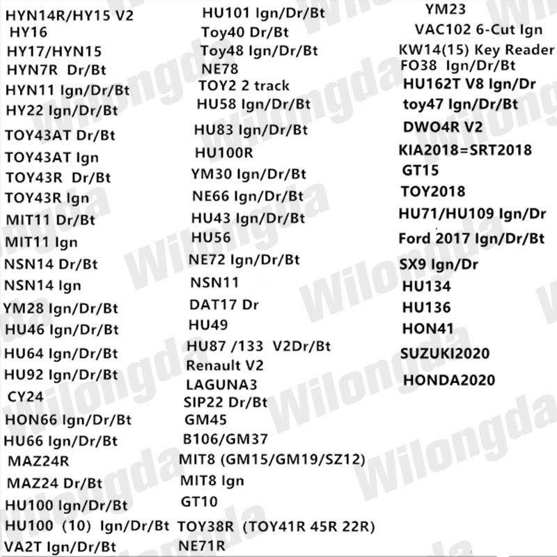 Original Lishi 2 in 1 TOY38R VAG2015 VA2T VAC102 WT47T YH35R YM15 YM23 YM28 YM30 ZD30 HU46 HU43 HU87