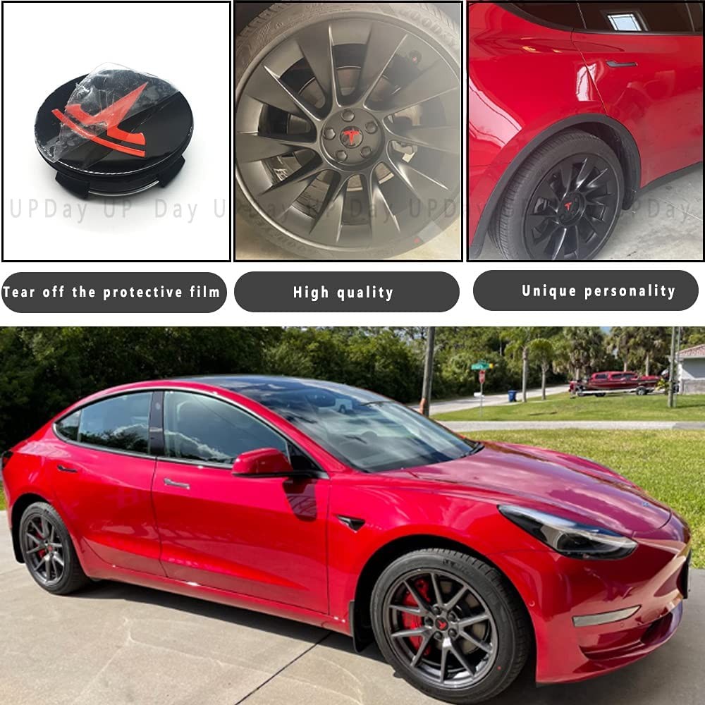 Tesla Model 3S X Wheel Center Caps Hub Caps Screw Cap Kit Decorative Tire Cap Modification Accessories Tesla Car Emblem Badge