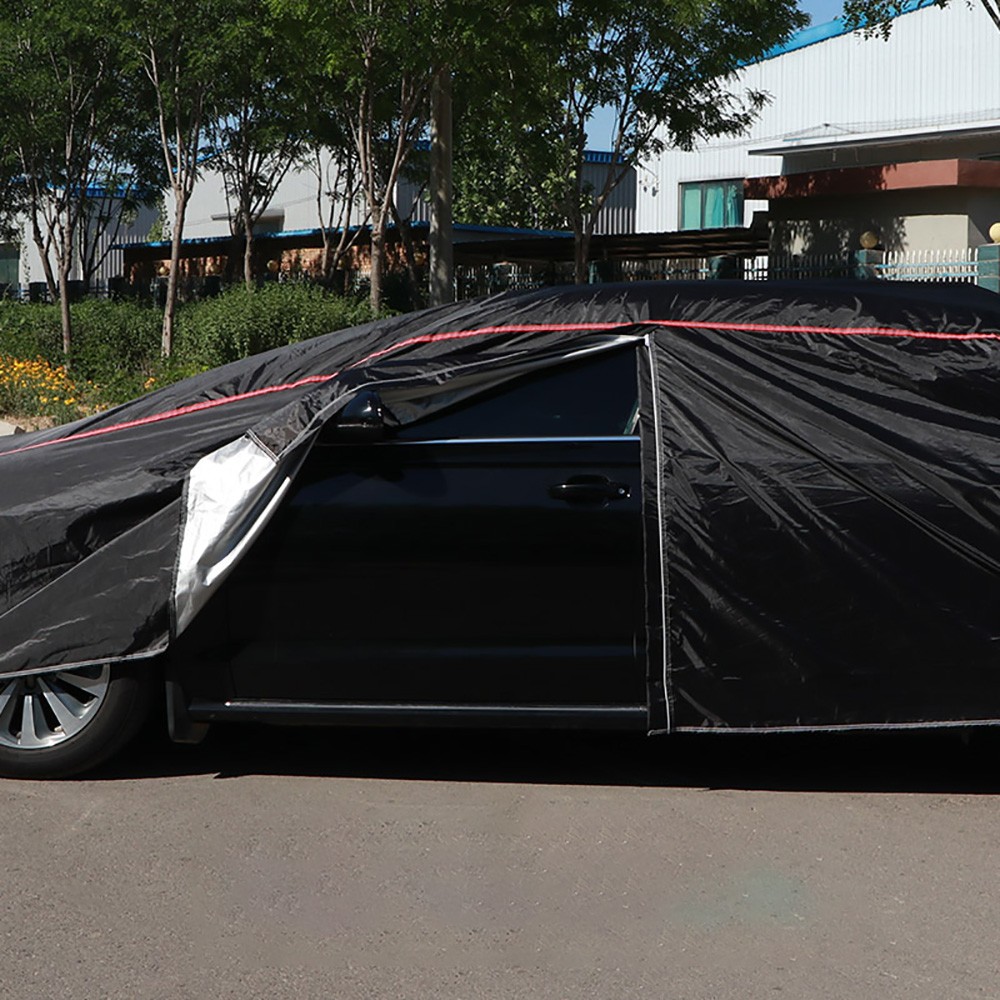 210T Universal Covers Whole Car Outdoor Block Sun Snow Rain Dust Frost Wind And Leaves Black Fit Suv Sedan Hatchback