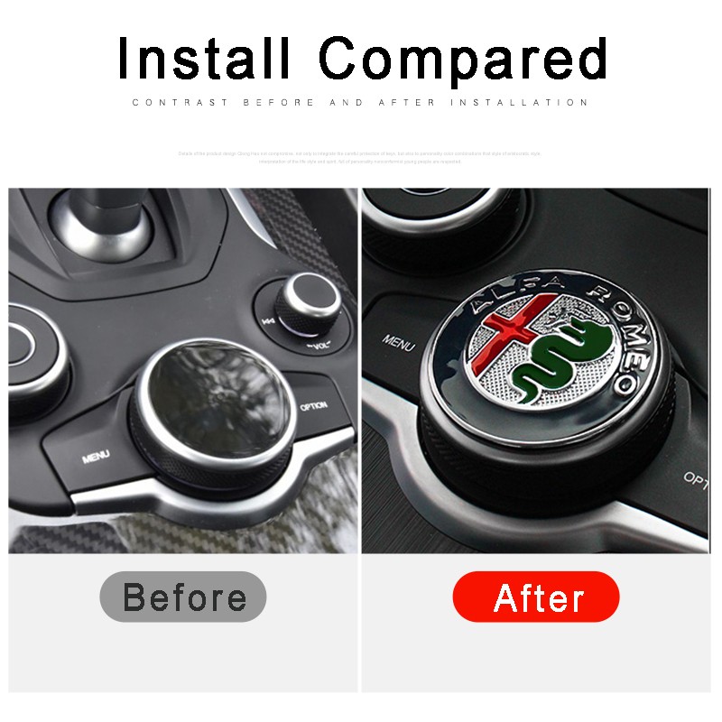 Door Handle Decoration For Alfa Romeo Giulia Stelvio Center Console Zinc Alloy Cover Stickers Car Interior Accessories