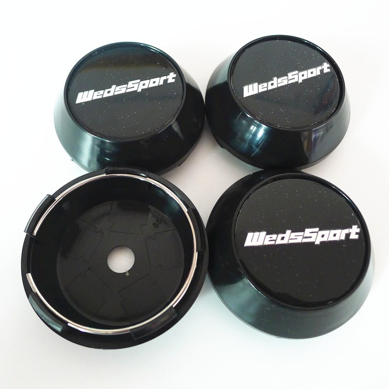 4pcs 65mm WedsSport Wheel Center Caps Hub Weds Sport Logo Emblem Badge Rims Cover Car Styling Accessories