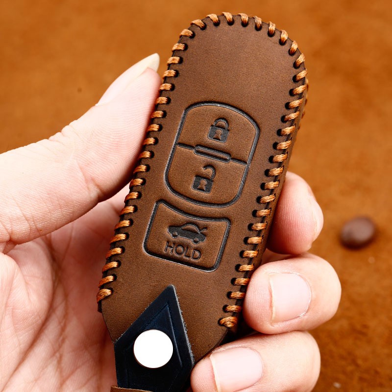 Remote Smart Car Key Case For Mazda 2 CX-5 Atenza Axela CX-7 CX-9 CX-3 CX-4 CX-8 MX5 M2 M3 M5 M6 GT Leather Keychain Cover Bag