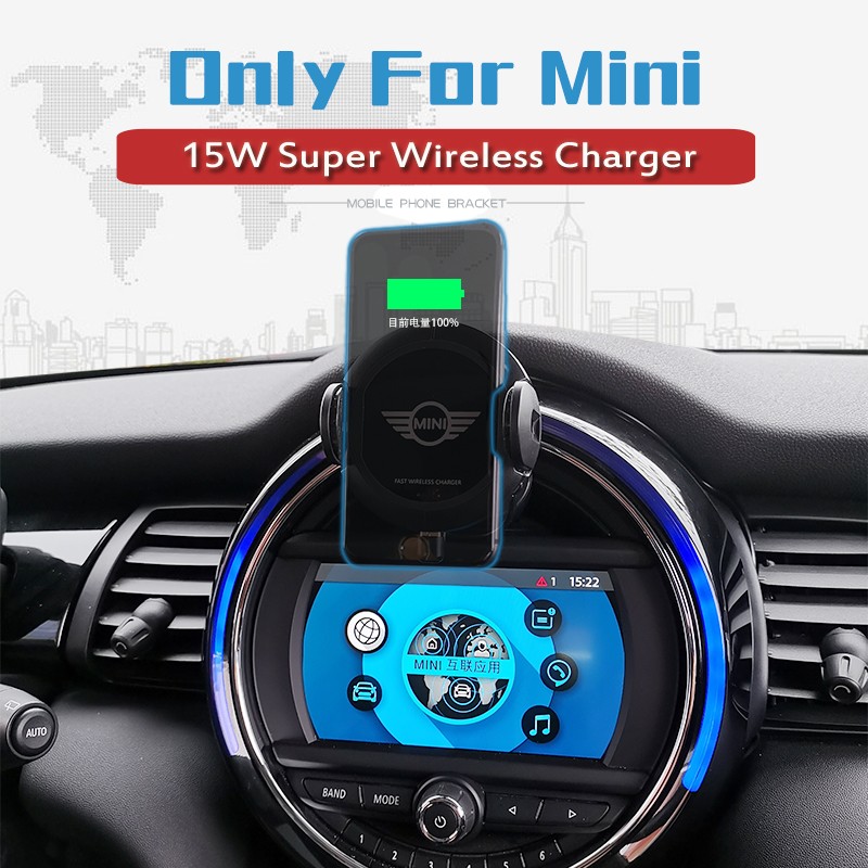 L Infrared Sensor Automatic Qi Fast Wireless Car Phone Charger Holder For Mini JCW One F54 F55 F56 F60