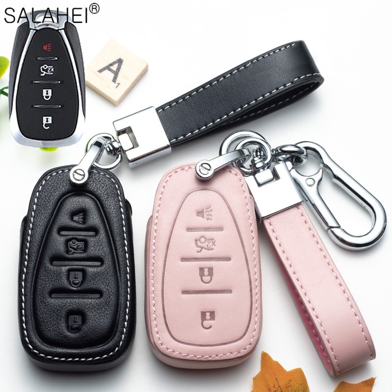 Leather For Car Key Case Auto Key Protection Cover For Chevrolet New Malibu XL Equinox Car Holder Shell Car Styling Accessories