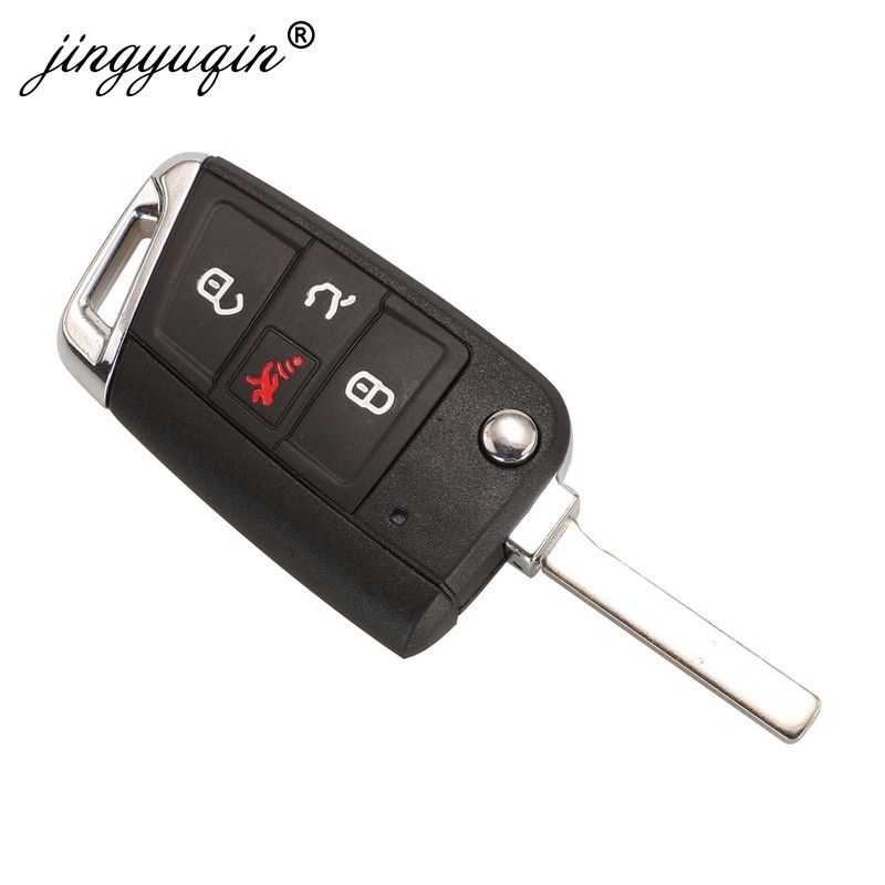 Jinyuqin Flip Folding Car Key Shell For Vw Seat Ibiza Skoda Superb Golf Mk7 Passat B8 Tiguan allspace Remote Key Case 4 Buttons