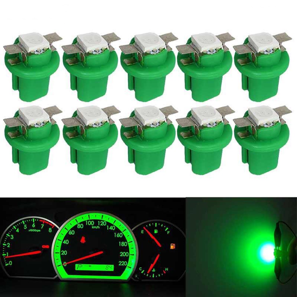 10pcs LED Light Car Speed ​​Gauge Dash Bulb Dashboard Instrument Light Wedge Interior Lamp B8.5D 509T B8.5 5050 LED 1 SMD T5 Lamp