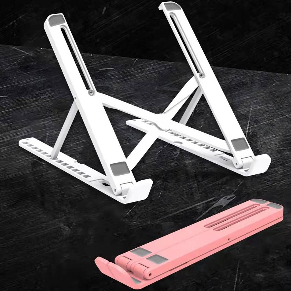 2 in 1 Universal Laptop Phone Anti-slip Foldable Desktop Stand Support Adjustable Riser Portable Tablet Desk Stand Bracket