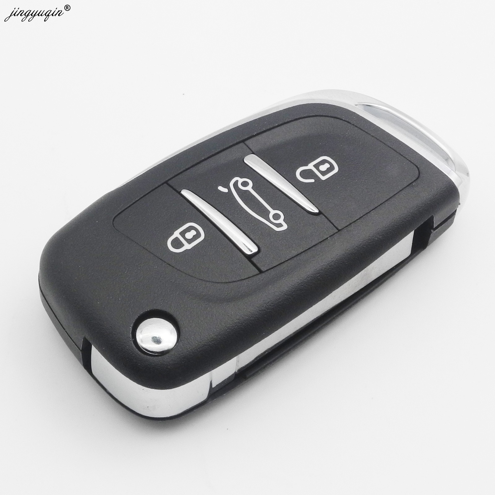 jingyuqin - Car Remote Key Case, Adjustable, For Peugeot 2/3, 307, 408, Citroen C2, C3, C4, C5, HU83/VA2, CE0536 Blade, 308 BTN