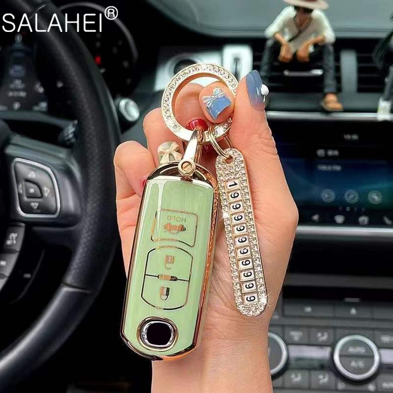 1pc New TPU Car Key Shell Cover For Mazda 3 Alexa CX30 CX-30 CX-5 CX5 CX3 CX-3 CX8 CX-8 CX9 CX-9 Protector Car Accessories