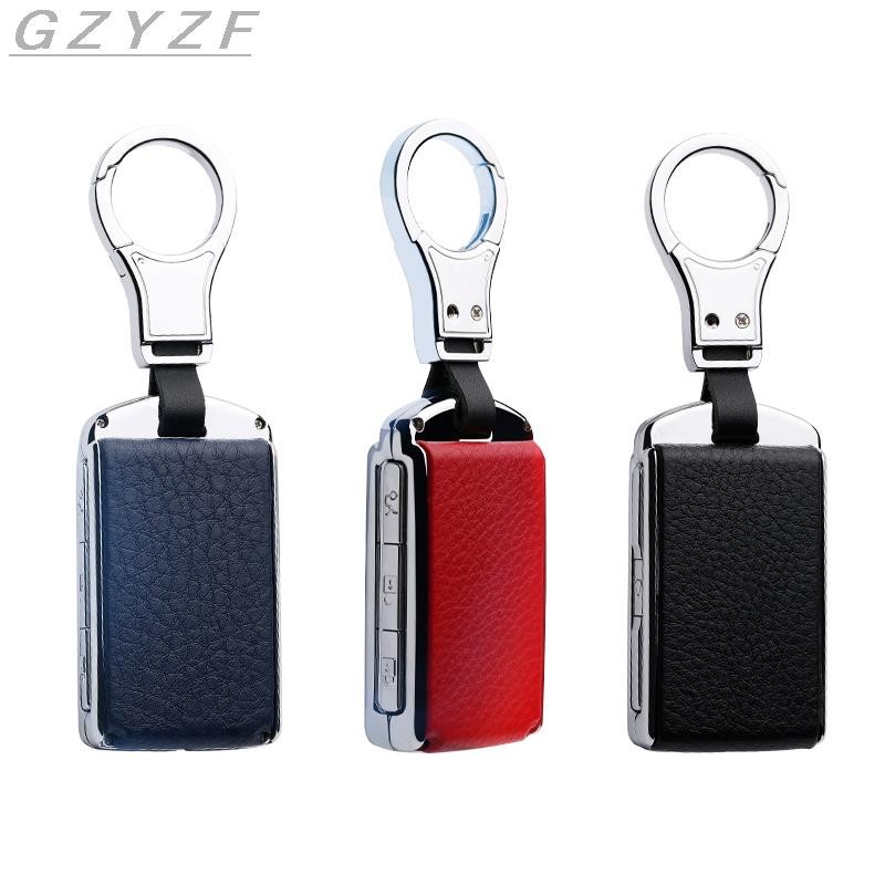 leather Metal Car Key Cover For Volvo XC40 XC60 S90 XC90 V90 T5 T6 T8 Polestar 2 Key Protect keychain Car Key Holder Car Key Case