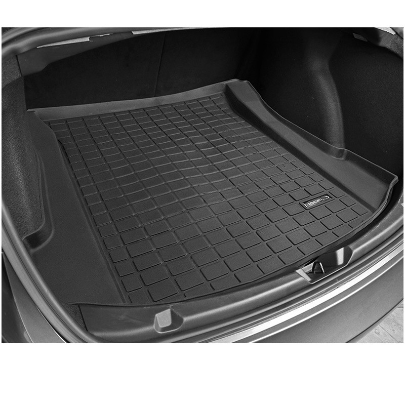 Full sets plain TPE rubber trunk frank mat for Model Y Tesla Model 3 2021-2022 2018-2020 cargo liners cargo tray car boot mats