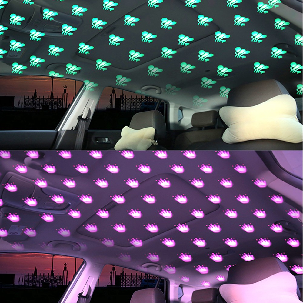 1x DJ RGB Night Car Lamp Ambient Light Colorful Music Led Indoor Party Atmosphere Dome Trunk Wall Welcome Lamp Light Projector