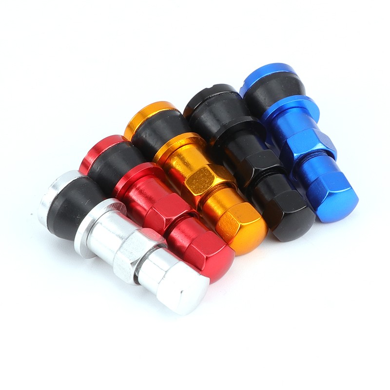 1PC Alloy Rubber Straight Valve/Curve Tubeless Tire Valve Bicycle Auto Parts Tire Valve Accessories 5 Colors