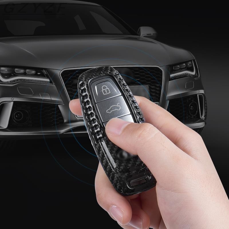 Carbon Fiber Key Case Cover For Audi A1 A3 8P 8V 8L A4 A4L B6 B7 B8 A5 8T A6 C5 C6 C7 A7 4G A8 4E D3 D4 8N 8J Q5 Q7 TT S3 4 6 8