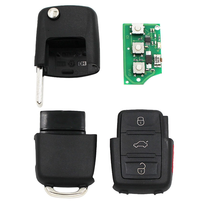 3+1 Button 315MHZ ID48 Chip Folding Flip Key Remote Control Transmitter for VOLKSWAGEN Golf CC Rabbit 1K0 959 753P 1K0959753P