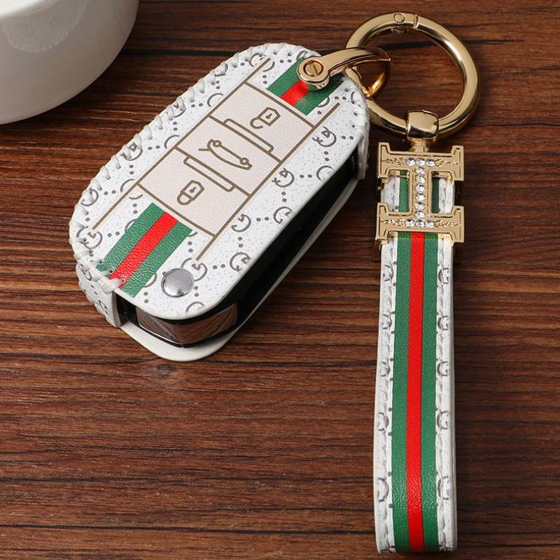 Luxury Car Key Case Leather Fob Protector Keychain for Citroen C-Quatre C3xr C5x C4lc C5 Aircross C6 Accessories Keyring