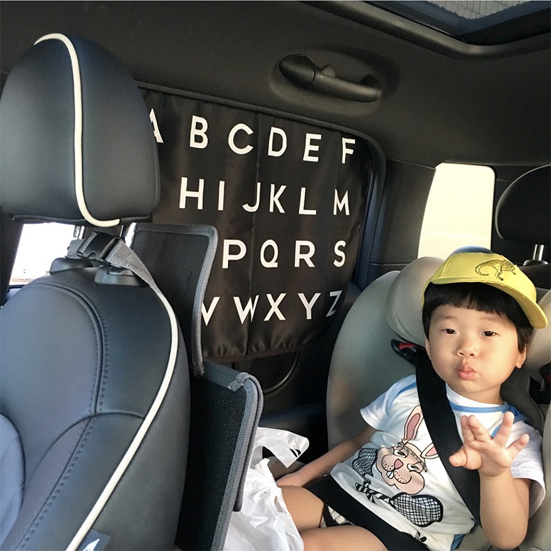 Cartoon Car Side Window Solarium Kids Early Learning Animal and Fruit Pattern Child Cognitive Windshield Sunshade Window Cover