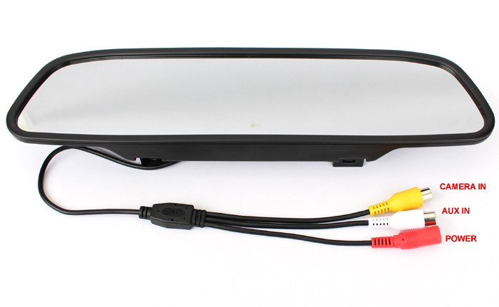 Parking Assistance System 4.3 Inch TFT LCD Monitor Rear View Mirror With 4 LED Lights Car Rear View Camera