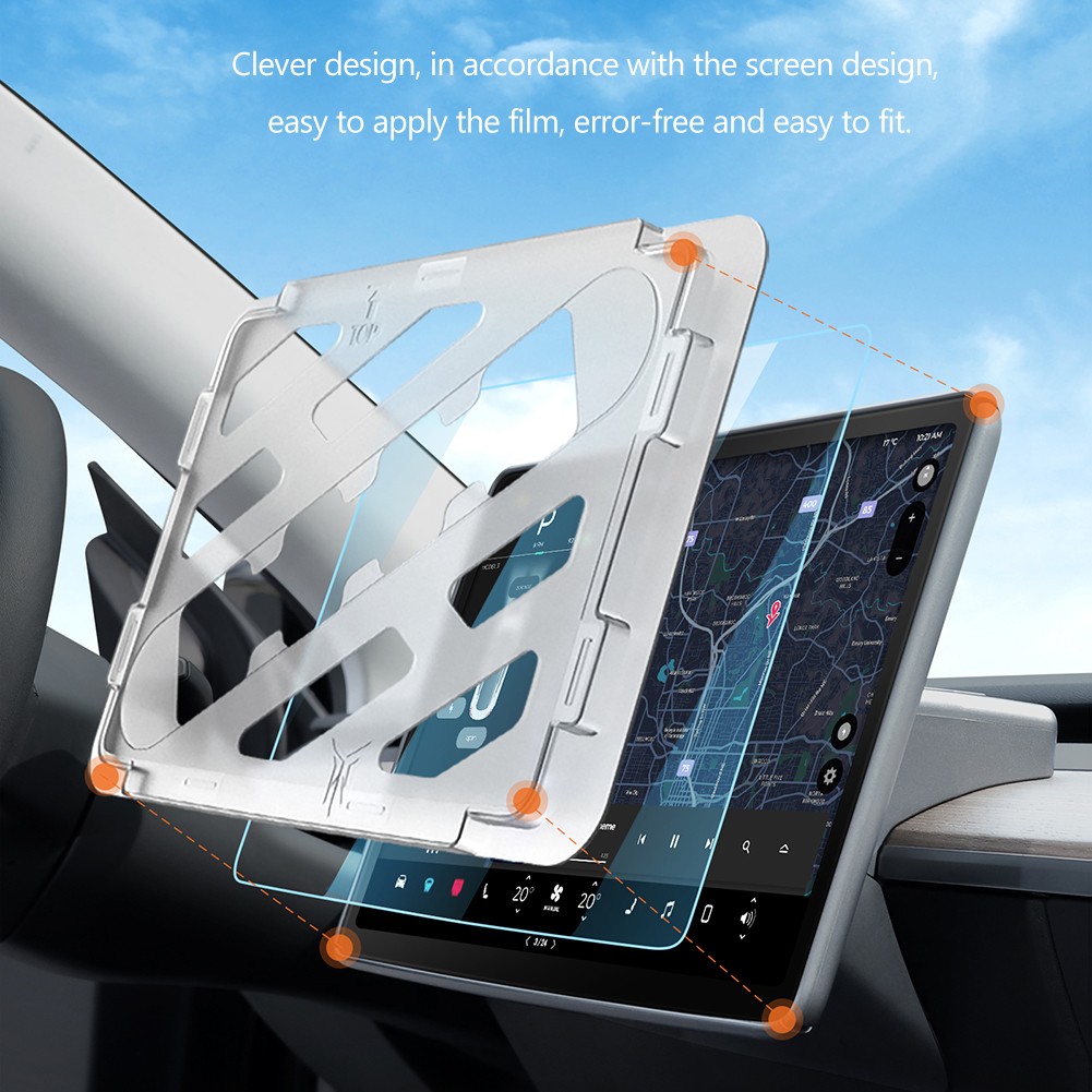 Tempered Glass Screen Protector For Tesla Model 3 Y Navigation Touch Screen Protector Anti Blue Light Protective Film Car Accessories