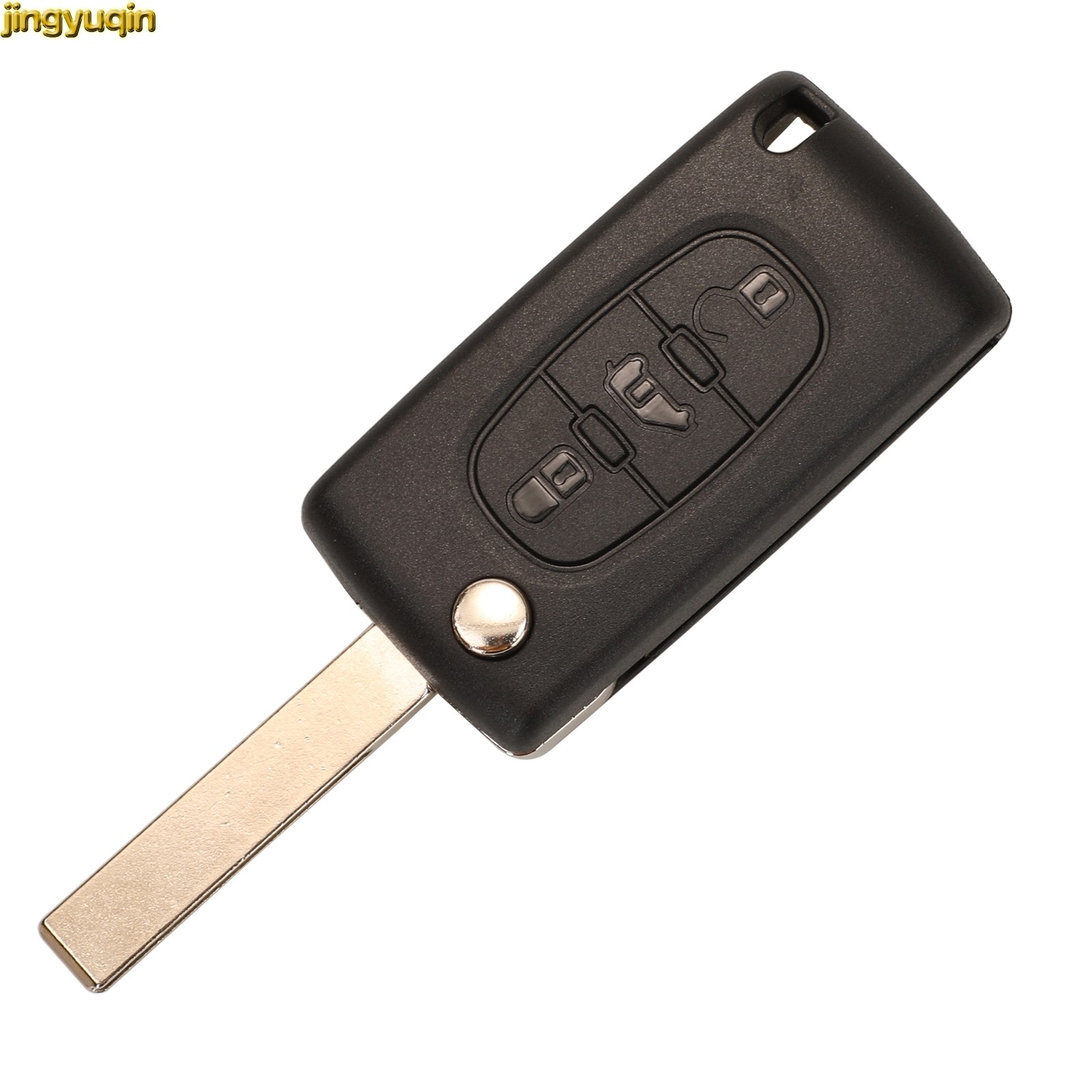 jingyuqin 3 Buttons Flip Remote Car Key Fob Shell For Citroen Berlingo Peugeot e-Expert Partner Fiat Scudo KeyCase