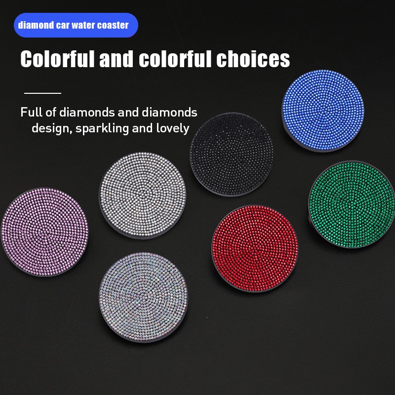 Anti-slip mat car water coaster universal diamond studded car anti-slip pad coaster diamond anti-slip mat interior accessories