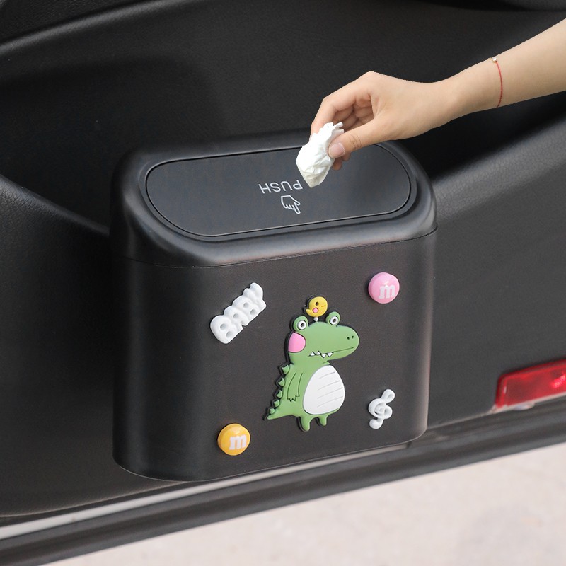 Cute creative personality car door hanging trash can car supplies sundries new storage box car interior supplies female parts