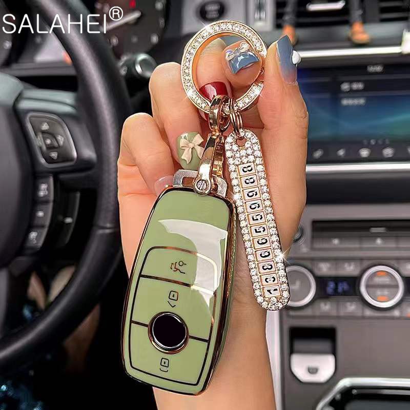 PU Car Key Case Cover For Mercedes Benz E C G M R S Class W204 W212 W176 GLC CLA GLA AMG Accessories