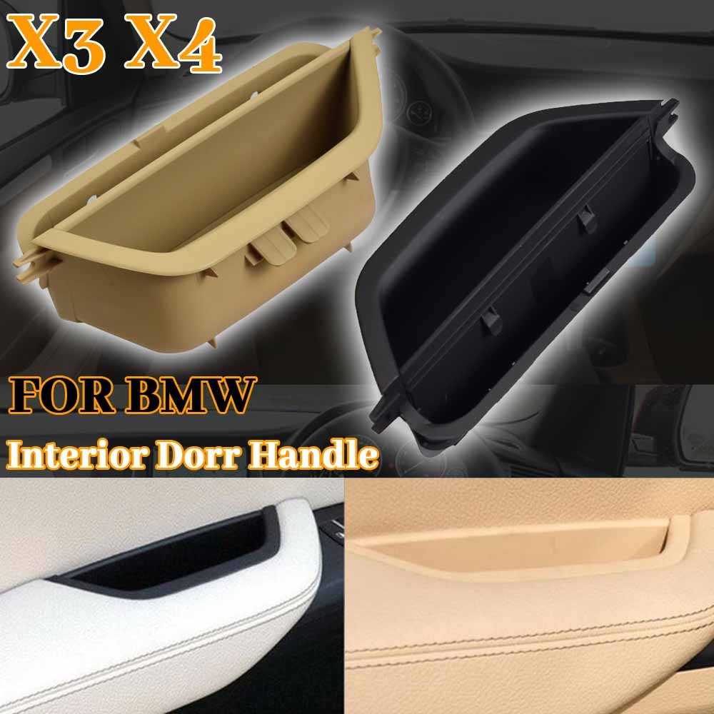 Interior Door Armrest Pull Handle Black Leather Exterior Cover Full Set For BMW X3 X4 F25 F26 2010 2011 2012 2013 2014 2015 2016