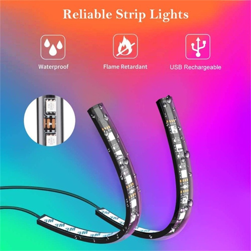 Car LED Strip Lights 36/48/72 RGB Led Foot Atmosphere Lamp 12V Auto Interior Decor Light With USB Bluetooth APP Controller