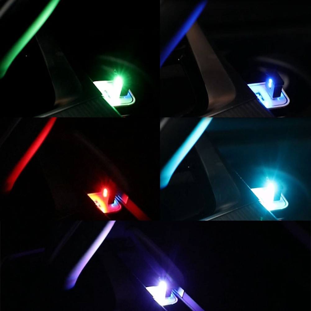 Mini USB LED Car Colorful Night Lights Auto Interior Atmosphere Light Emergency Lighting Light PC Auto 8 Colors Decorative Lamp