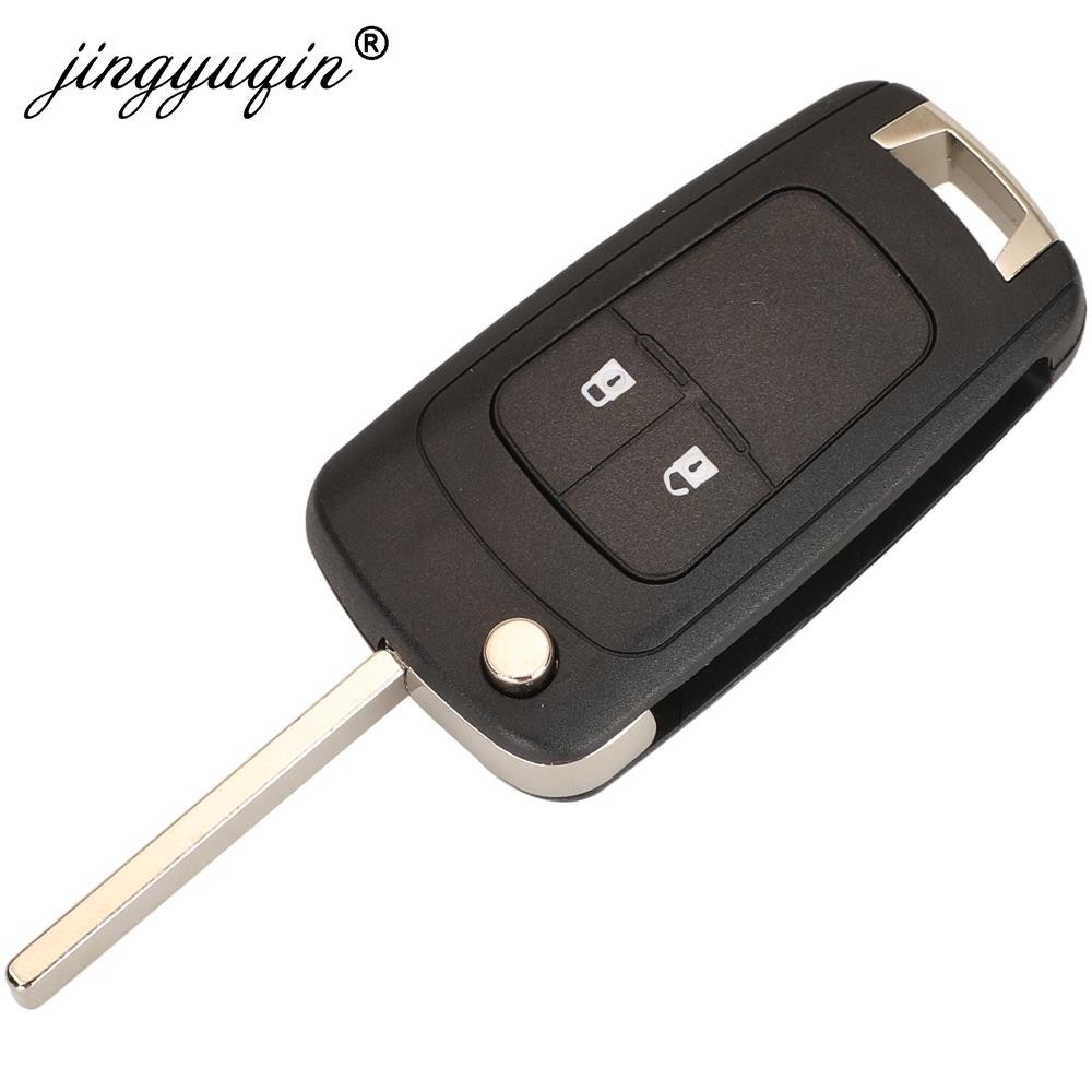 jingyuqin 10pcs/lot Flip Folding Remote Car Key Shell For 2020 Chevrolet Knight Aveo 2 3 Button HU100 Blade Key Case Fob