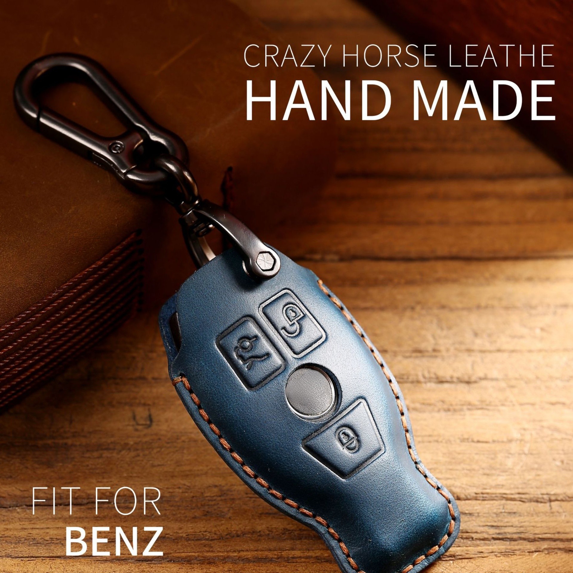 Luxury Leather Car Key Case Cover Fob Protector Key Chain Holder For Mercedes Benz E Class E300L Accessories Remote Keyring Bag