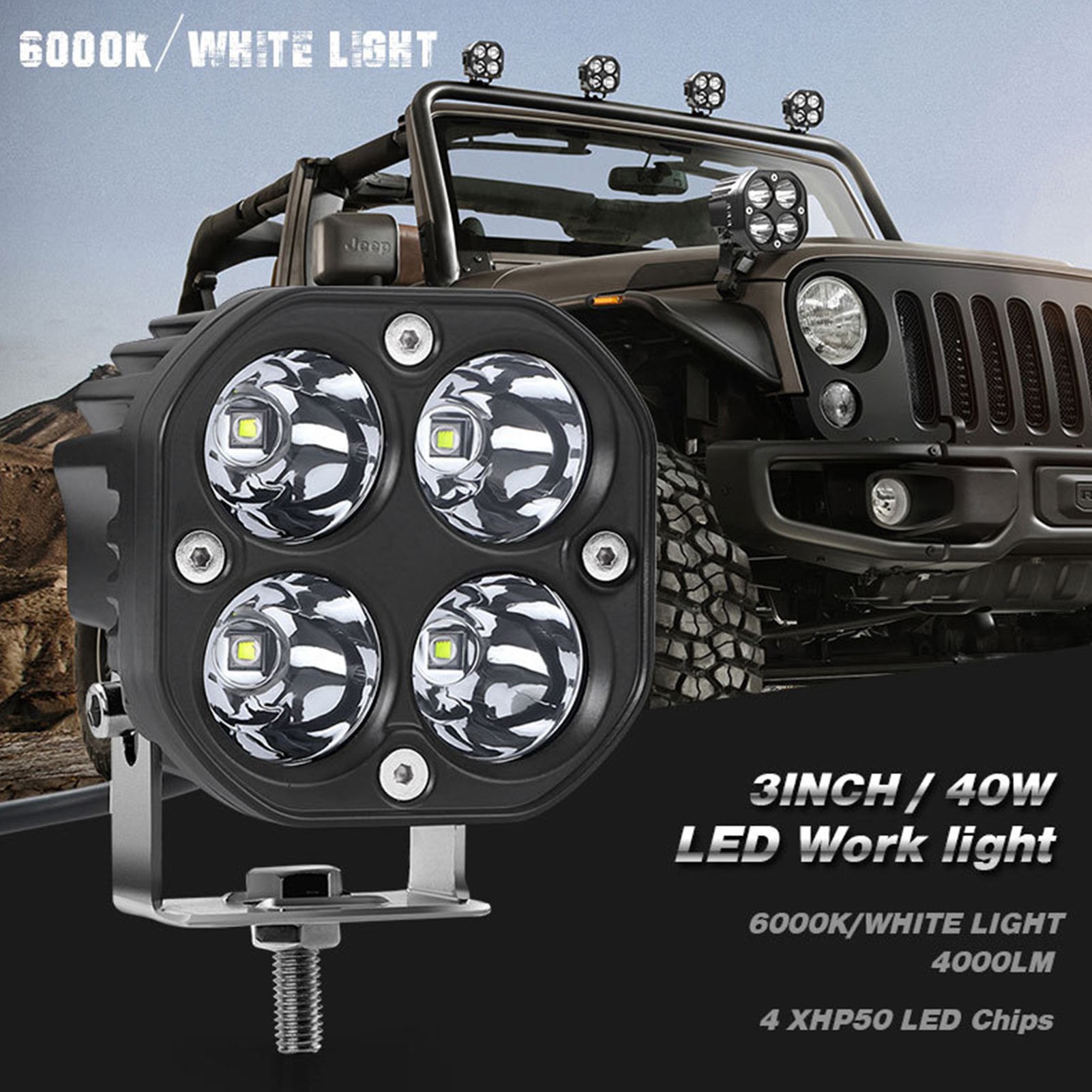 LED Lamp Pods 4000LM Running Lights For Cars 40W Offroad Accessories Auxiliary Lights Fog Lights Led Car Lights