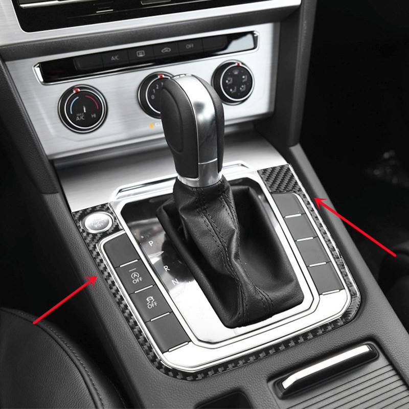 Carbon Fiber Car Interior Molding Decoration Sticker for Volkswagen VW Magotan Wharton Gear Shift Panel Cover Trim Accessories