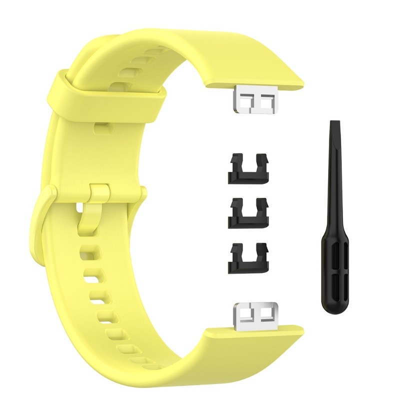 Metal Connector Replacement Silicone Sports Wrist Strap Watch Band For Huawei Watch Fit 1.64" Vivid AMOLED Display