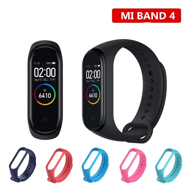 Sport Silicone Women Men Fashion MI Band 4 Strap For Xiaomi Miband 4 Watch Band Free Flim Screen Protector