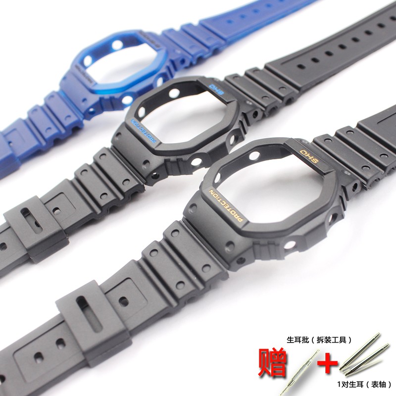 Watch Accessories Resin Strap 16mm For Casio G-SHOCK DW5600 5700 GW5035 5000 Transparent Silicone Men's And Women's Sports Band