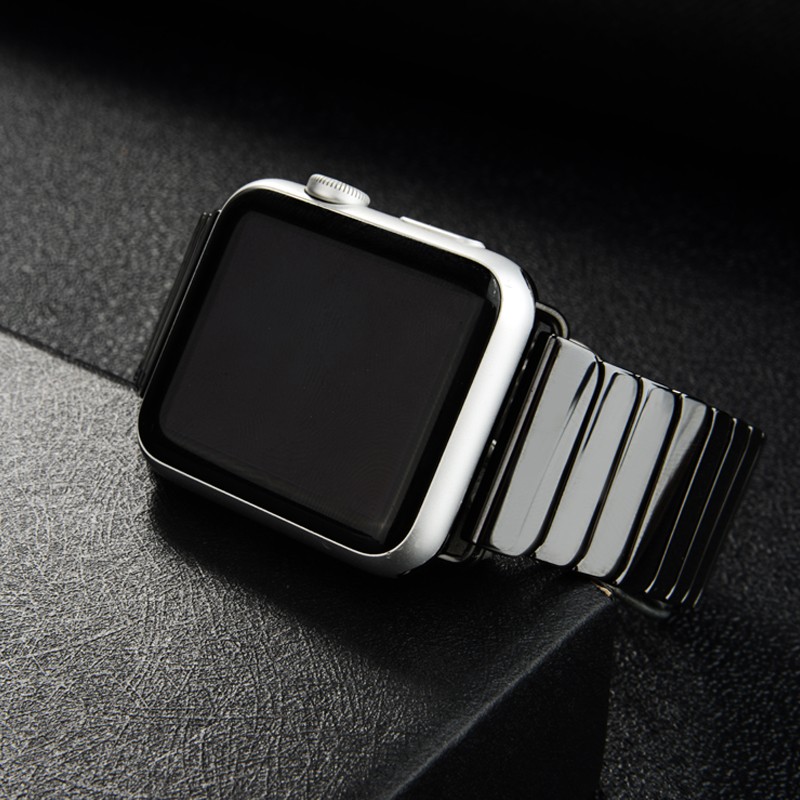 Square+Ceramic Strap for Apple Watch Band 44mm 40mm 42/38mm Butterfly Buckle Watchband Link Bracelet iwatch serie 5 4 3 Se 6 7 45mm