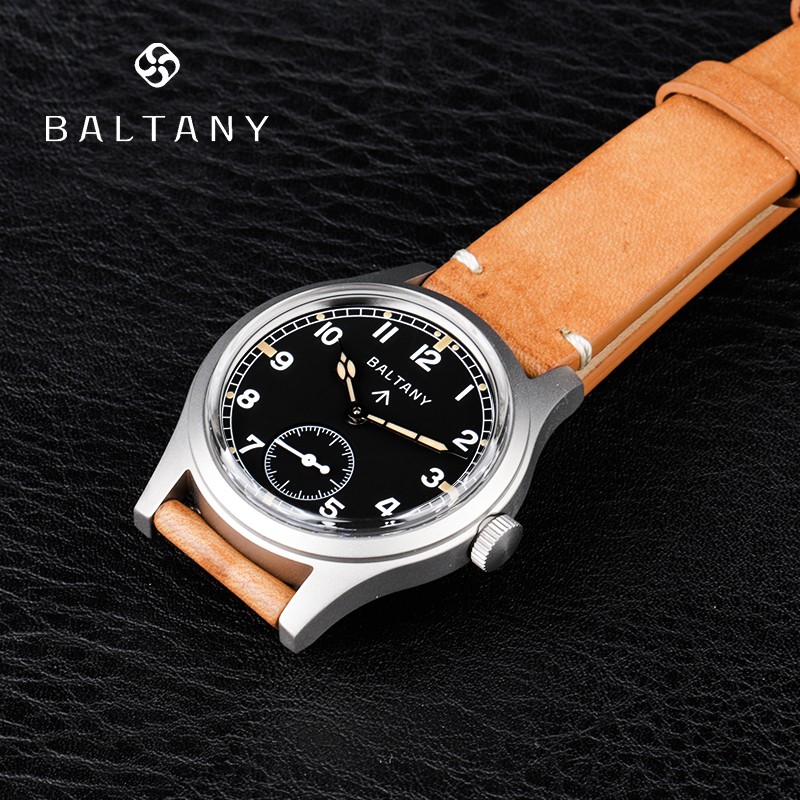 Baltany Dirty Dozen Watch Men 36mm Bubble Sapphire Sea Gull ST1701 Swiss Lumi Automatic Mechanical Vintage Military Wristwatches