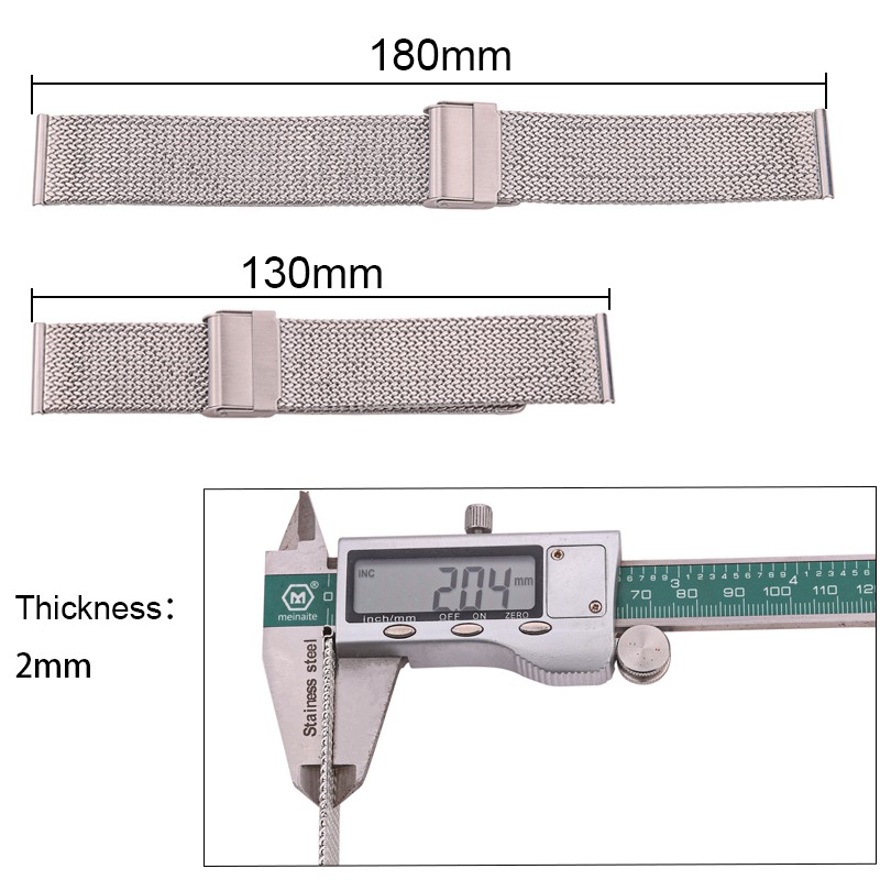 Stainless Steel Watch Band Bracelet 16mm 18mm 20mm 22mm Mesh Milanese Loop Watchbands Women Men Replacement Accessories Strap