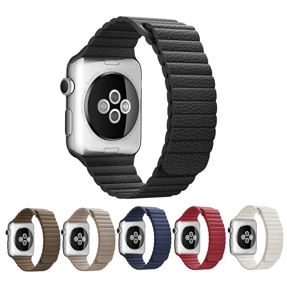 Leather Loop Strap for Apple Watch Band 44mm 40mm 45mm 41mm 42mm 38mm iwatch 6 Magnetic Bracelet Korea Apple watch 3 4 5 se 6 7