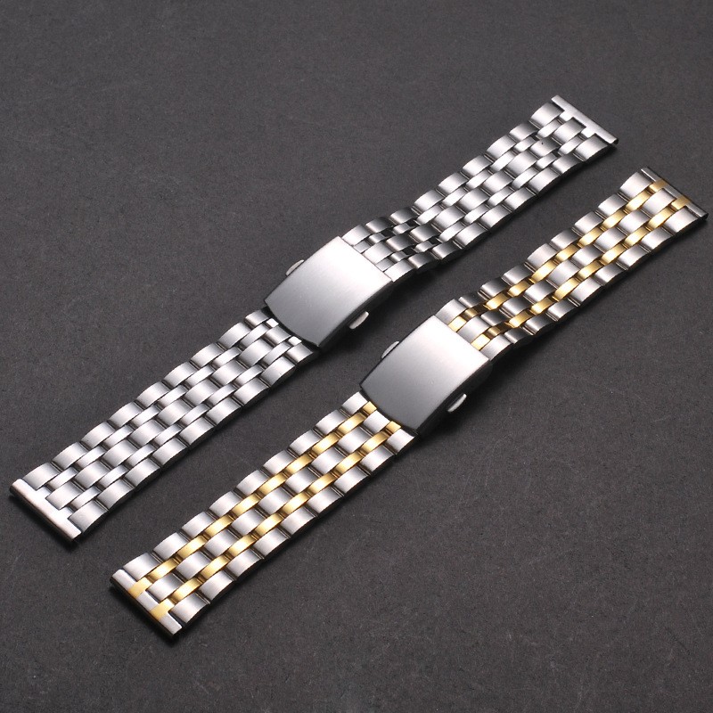 Multi-purpose watch strap, dual buttons, stainless steel, 18 20 22 mm, watch band