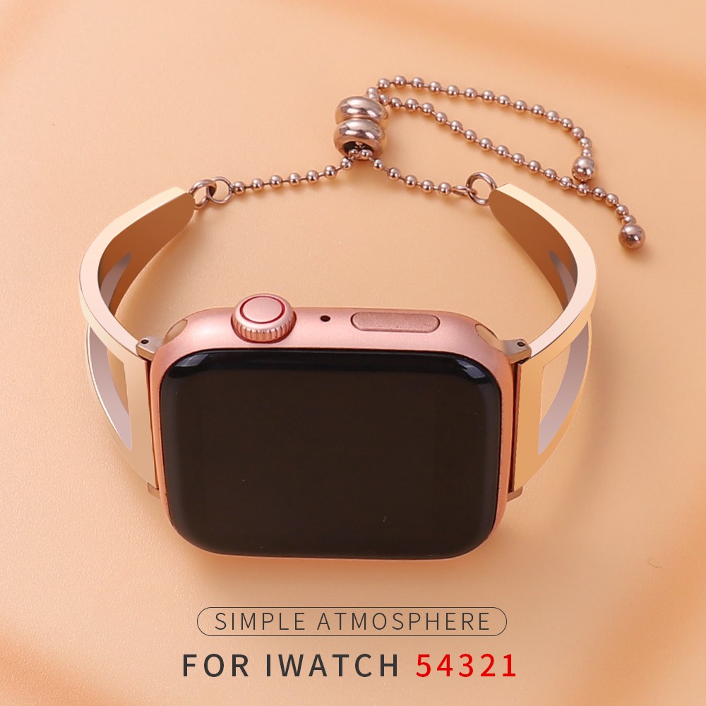 Ladies Bracelet Strap for Apple Watch Bnad + Diamond Chain Chain Se 65432 Band 42mm 44mm Stainless Steel for iWatch 38mm 40mm